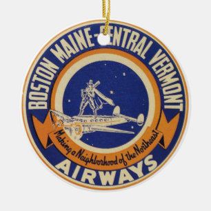 Ornamento De Cerâmica Logotipo Maine-Central das vias aéreas de Boston