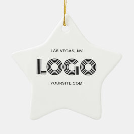 Ornamento De Cerâmica Logotipo Moderno Preto e Branco