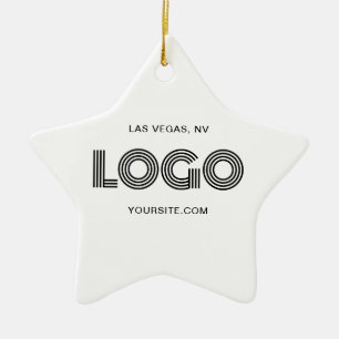 Ornamento De Cerâmica Logotipo Moderno Preto e Branco