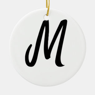 Ornamento De Cerâmica logotipo monograma mínimo simples personalizado de