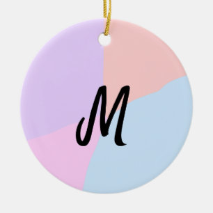 Ornamento De Cerâmica logotipo monograma simples e mínimo personalizado