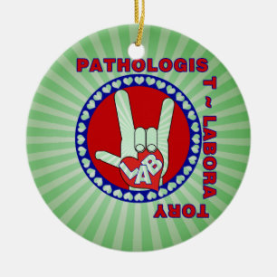 ORNAMENTO DE CERÂMICA LOGOTIPO PATHOLOGISTA SQUARE ASL LOVE