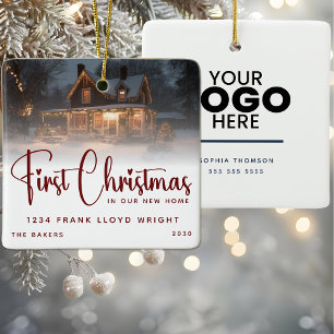 Ornamento De Cerâmica Logotipo Personalizado Presente Primeiro Natal Em 