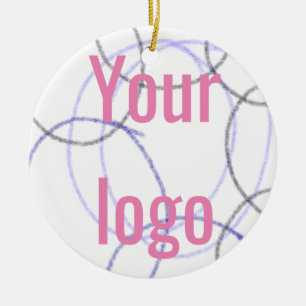 Ornamento De Cerâmica Logotipo personalizado simples e elegante aqui, em