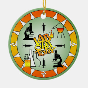 ORNAMENTO DE CERÂMICA LOGOTIPO QUADRADO DO LABORATÓRIO 4