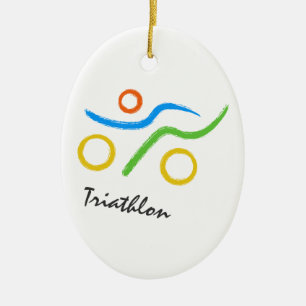 Ornamento De Cerâmica Logotipo Triathlon