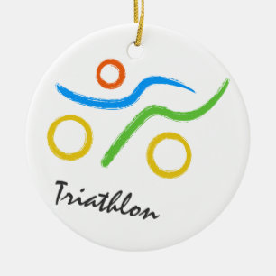 Ornamento De Cerâmica Logotipo Triathlon