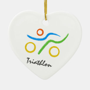 Ornamento De Cerâmica Logotipo Triathlon