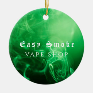 Ornamento De Cerâmica Loja de Cigarro Eletrônico Fumaça Preta Verde