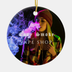 Ornamento De Cerâmica Loja de Cigarro Eletrônico Girl Smoke
