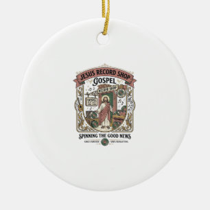 Ornamento De Cerâmica Loja de Discos Jesus Gospel Loja de Discos Jesus C
