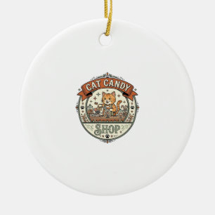 Ornamento De Cerâmica Loja de Doces de Gato Loja de Doces de Gato Gato A