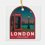 Ornamento De Cerâmica London England Retro Viagem Art Vintage<br><div class="desc">Design de arte vetorial de Londres. Londres,  capital da Inglaterra e do Reino Unido,  é uma cidade do século XXI,  com uma história que se estende aos tempos romanos.</div>