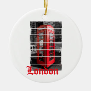 Ornamento De Cerâmica London Phone Box Vintage Souvenir