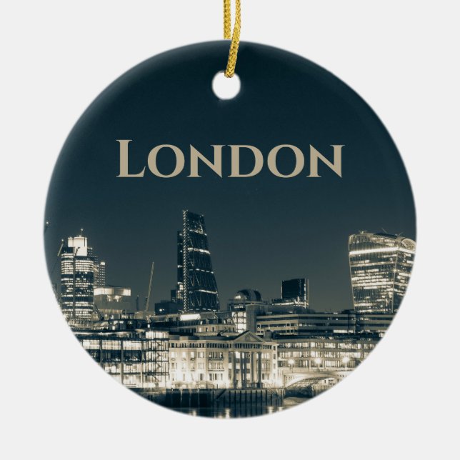 Ornamento De Cerâmica London Skyline Panorama Urban Souvenir Gift (Frente)