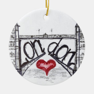 Ornamento De Cerâmica Londres com amor