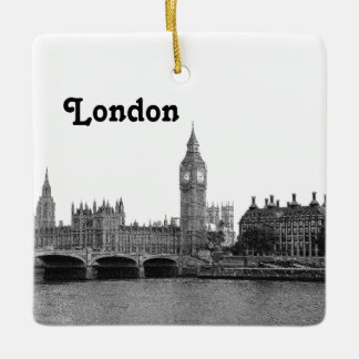 Ornamento De Cerâmica Londres Inglaterra Reino Unido Silhueta Gravada