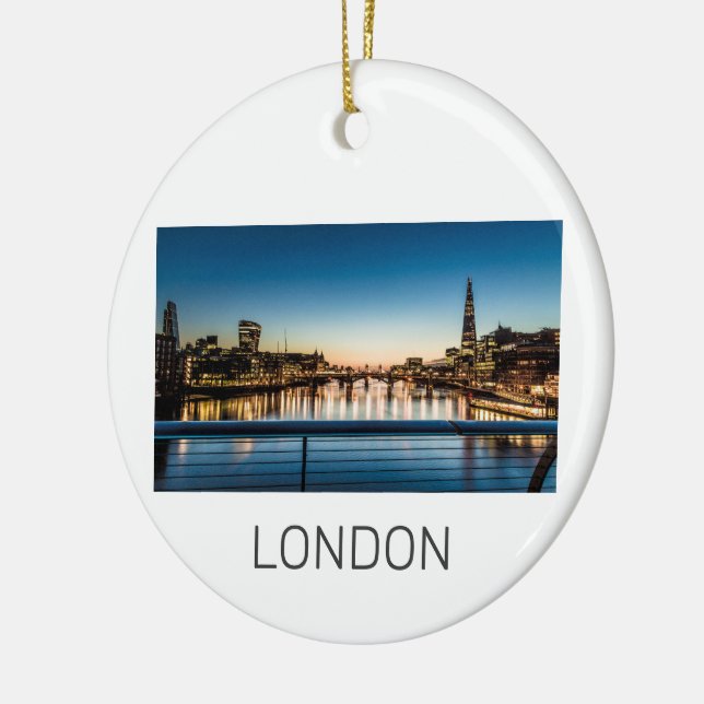 Ornamento De Cerâmica Londres Uk Skyline Reino Unido Inglaterra Souvenir (Esquerda)