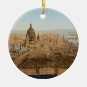 Ornamento De Cerâmica Londres: uma opinião de olho de pássaro de St Pa