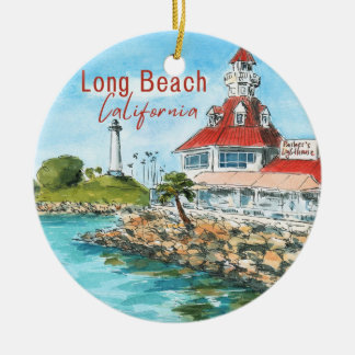 Ornamento De Cerâmica Long Beach California Ornament