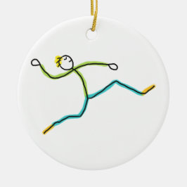 Ornamento De Cerâmica Long Jump Stickman
