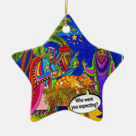 Ornamento De Cerâmica Longe em um Manger