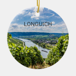 Ornamento De Cerâmica Longuich Vinhedo Moselle Panorama Alemanha