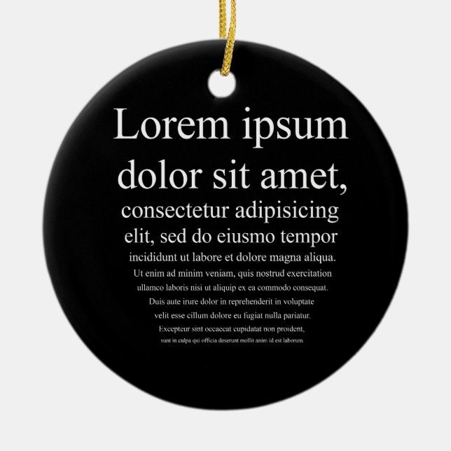 Ornamento De Cerâmica Lorem Ipsum (Frente)