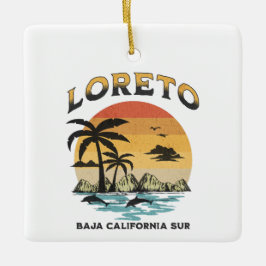 Ornamento De Cerâmica Loreto Baja México: Vintage angustiado