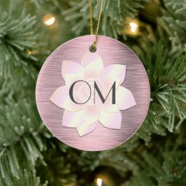 Ornamento De Cerâmica Lotus Elegante de Blush Rosa OM