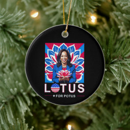 Ornamento De Cerâmica Lotus For Potus USA Election Kamala Harris 2024