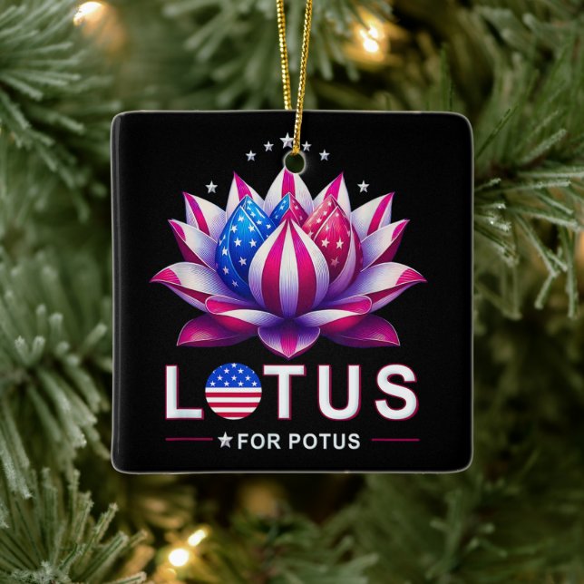 Ornamento De Cerâmica Lotus para Potus Kamala Harris Trendy Lotus Potus (Árvore)