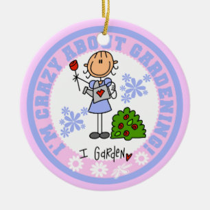 Ornamento De Cerâmica Louco Sobre Jardinagem