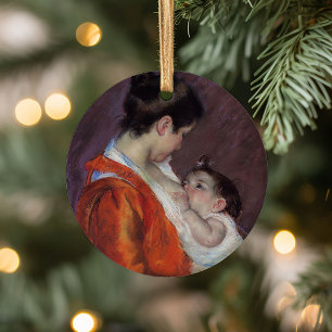 Ornamento De Cerâmica Louise Enfermando Seu Filho   Mary Cassatt
