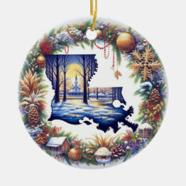 Ornamento De Cerâmica Louisiana Christmas
