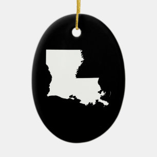 Ornamento De Cerâmica Louisiana em Branco e Negro