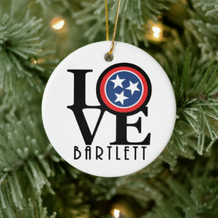 Ornamento De Cerâmica LOVE Bartlett Tennessee