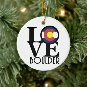 Ornamento De Cerâmica LOVE Boulder Colorado