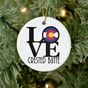 Ornamento De Cerâmica LOVE Crested Butte Colorado