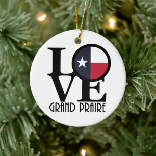 Ornamento De Cerâmica LOVE Grand Prairie Texas
