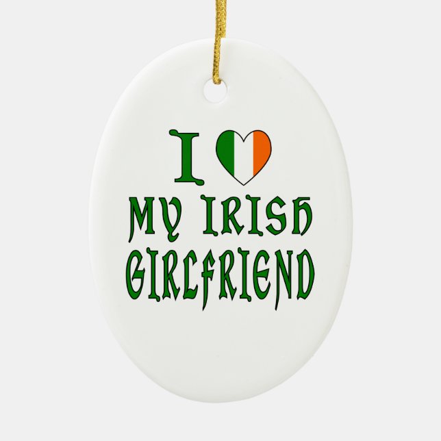 Ornamento De Cerâmica Love Irish Namorada (Frente)