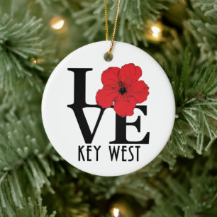 Ornamento De Cerâmica LOVE Key West Florida