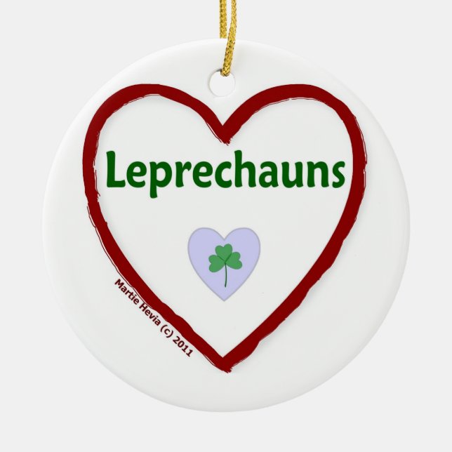 Ornamento De Cerâmica Love Leprechauns (Frente)