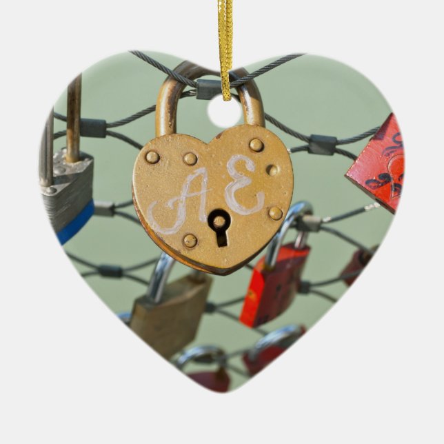 Ornamento De Cerâmica Love Lock (Frente)