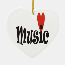 Ornamento De Cerâmica Love Music All-Over-Impressão