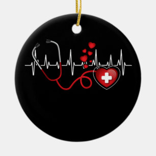 Ornamento De Cerâmica Love My Nurse, Happy Valentine's Day