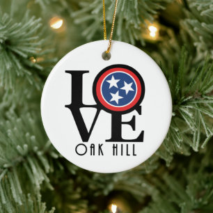 Ornamento De Cerâmica LOVE Oak Hill Tennessee