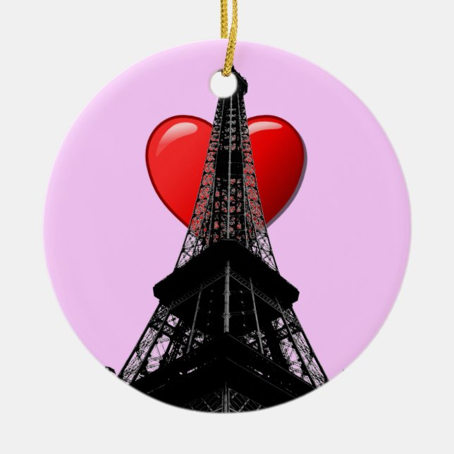 Ornamento De Cerâmica Love Paris Ornament (Frente)