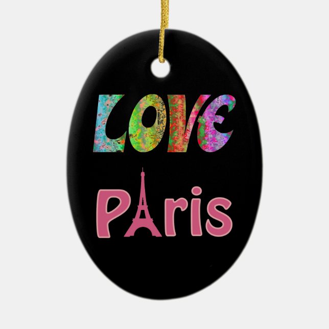 Ornamento De Cerâmica Love Paris Ornament (Frente)