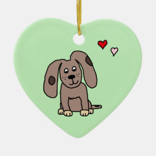 Ornamento De Cerâmica Love Puppy Ornament